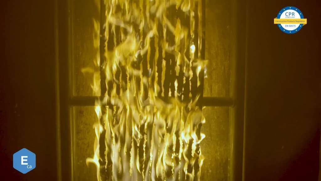 test de reacción al fuego